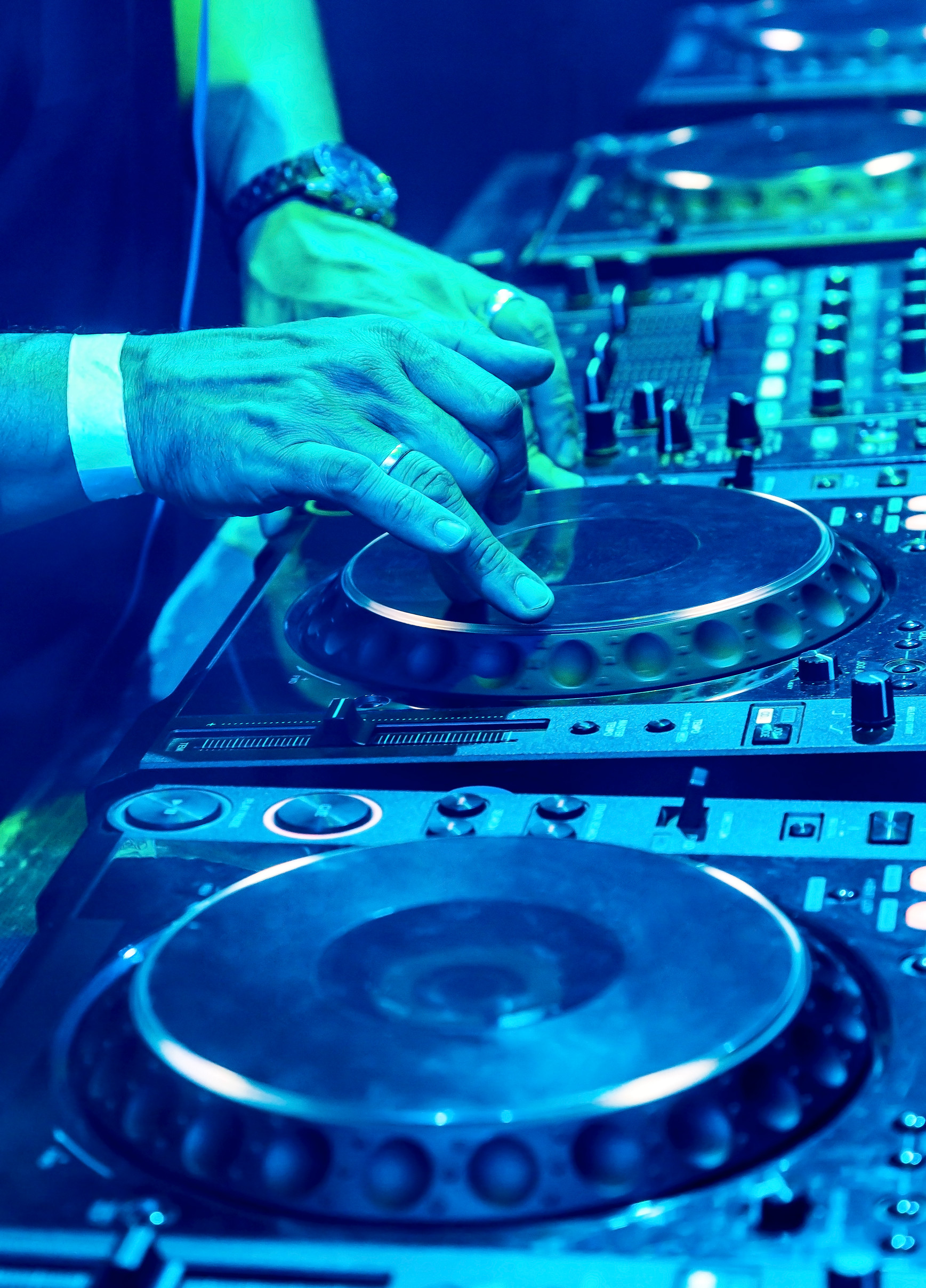 Dj playing the track